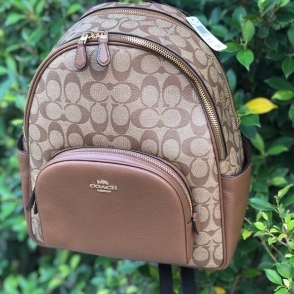 Coach Court Backpack In Signature Canvas NWT Coach main image 5